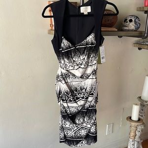 Nicole Miller Artelier Black & White Pencil Dress